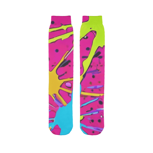 Womens Artsy Paint Splatter Sublimation Socks