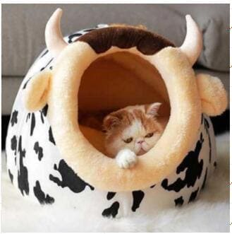 Cute Cow Themed Bedding Cat House