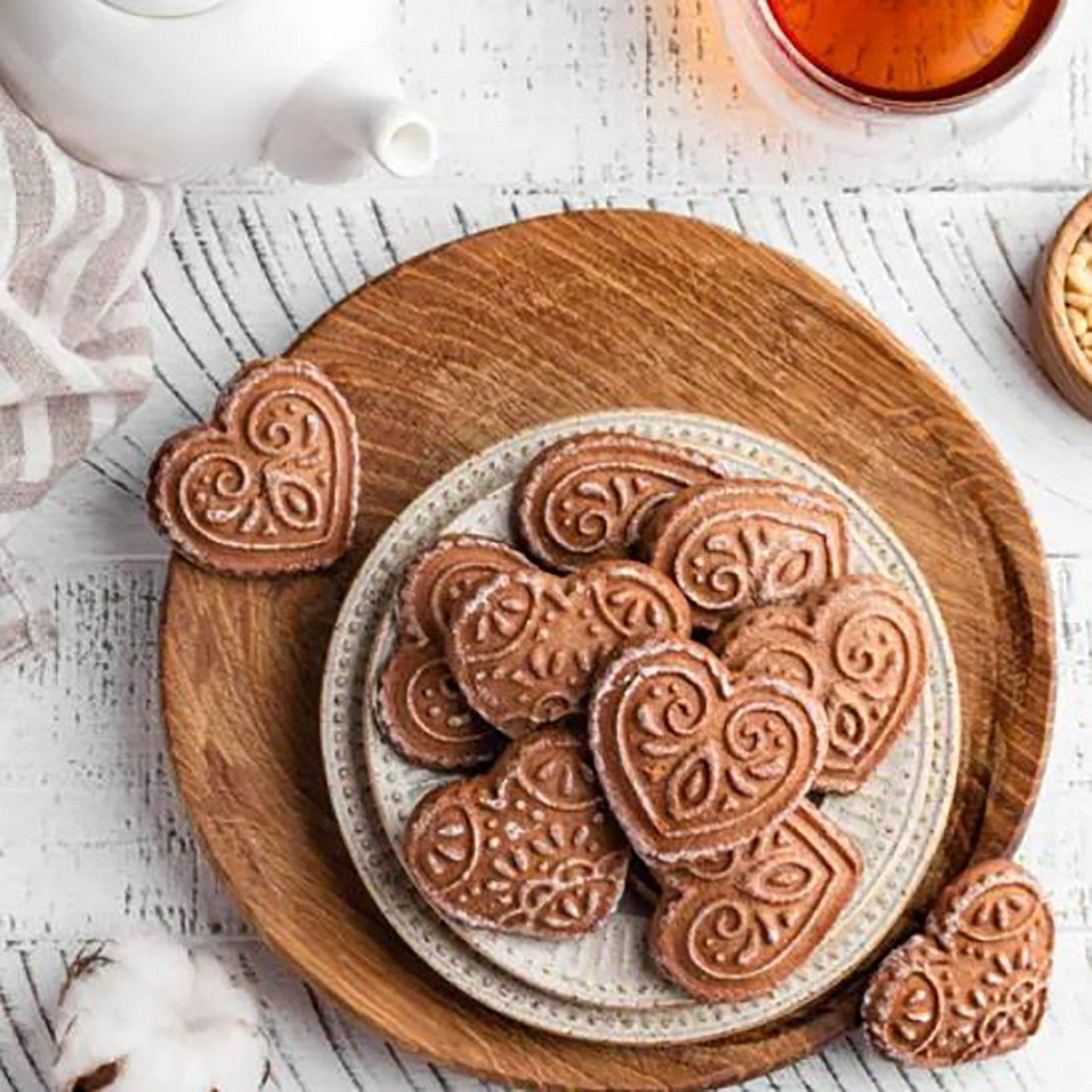 Wooden Cookie Mold Cutter Stamps For Baking Gingerbread