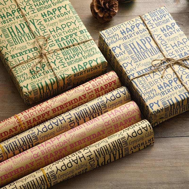 Retro Design Gift Wrapping Paper Gift Box
