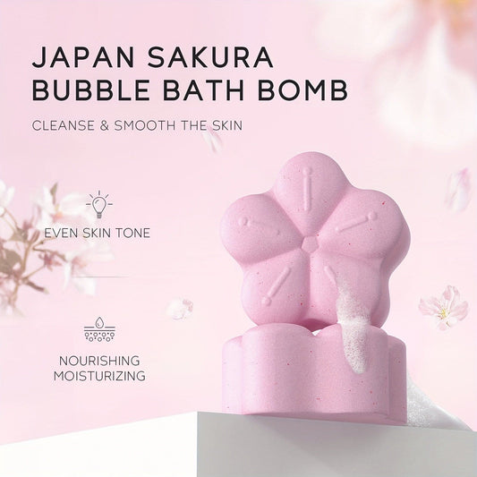 5pcs LAIKOU Japan Sakura Bubble Bath Bombs, 1.06oz Each, Gentle Cleansing & Moisturizing Bath Bombs, Even Skin Tone, Nourishing Spa Experience, Perfect For All Skin Types