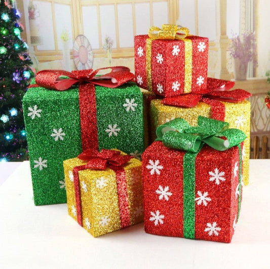 Christmas Day Bar And Shopping Mall Window Display Snowflake Gift Wrapping Box