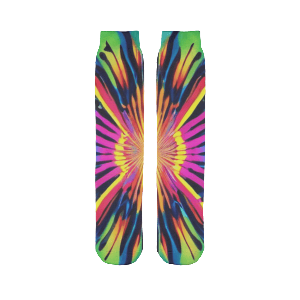 Womens Neon Psychedelic Sublimation Socks