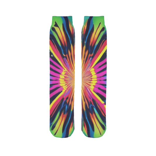 Womens Neon Psychedelic Sublimation Socks