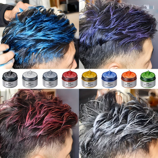 Hair Color Wax Temporary Styling Hair Wax, Natural Stereotypes Not Stiff, Easy To Wash, For Daily Styling, Can Mix Your Own Colours For Theme Carnival Festival, Halloween Dressing Party Use