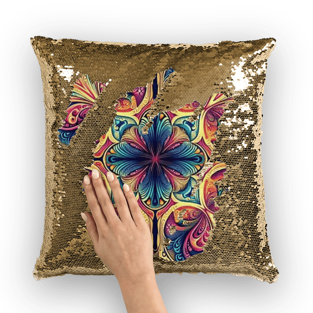 Mandala Sequin Cushion Cover