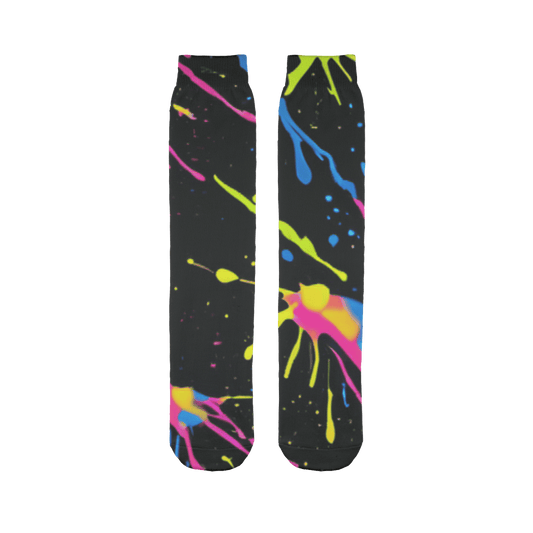 Womens Retro Paint Splatter Sublimation Socks