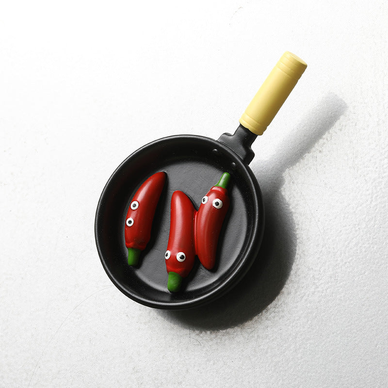Simulation Frying Pan Refridgerator Magnets Magnet Food Toy
