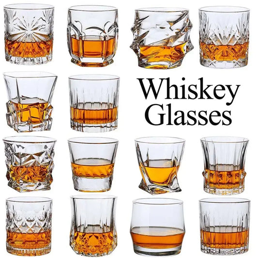Whiskey Glass Cup Crystal Whisky Glasses Cups for Alcoho Drinking Scotch Bourbon Whisky Cognac Vodka Gin Tequila Rum Home Bar