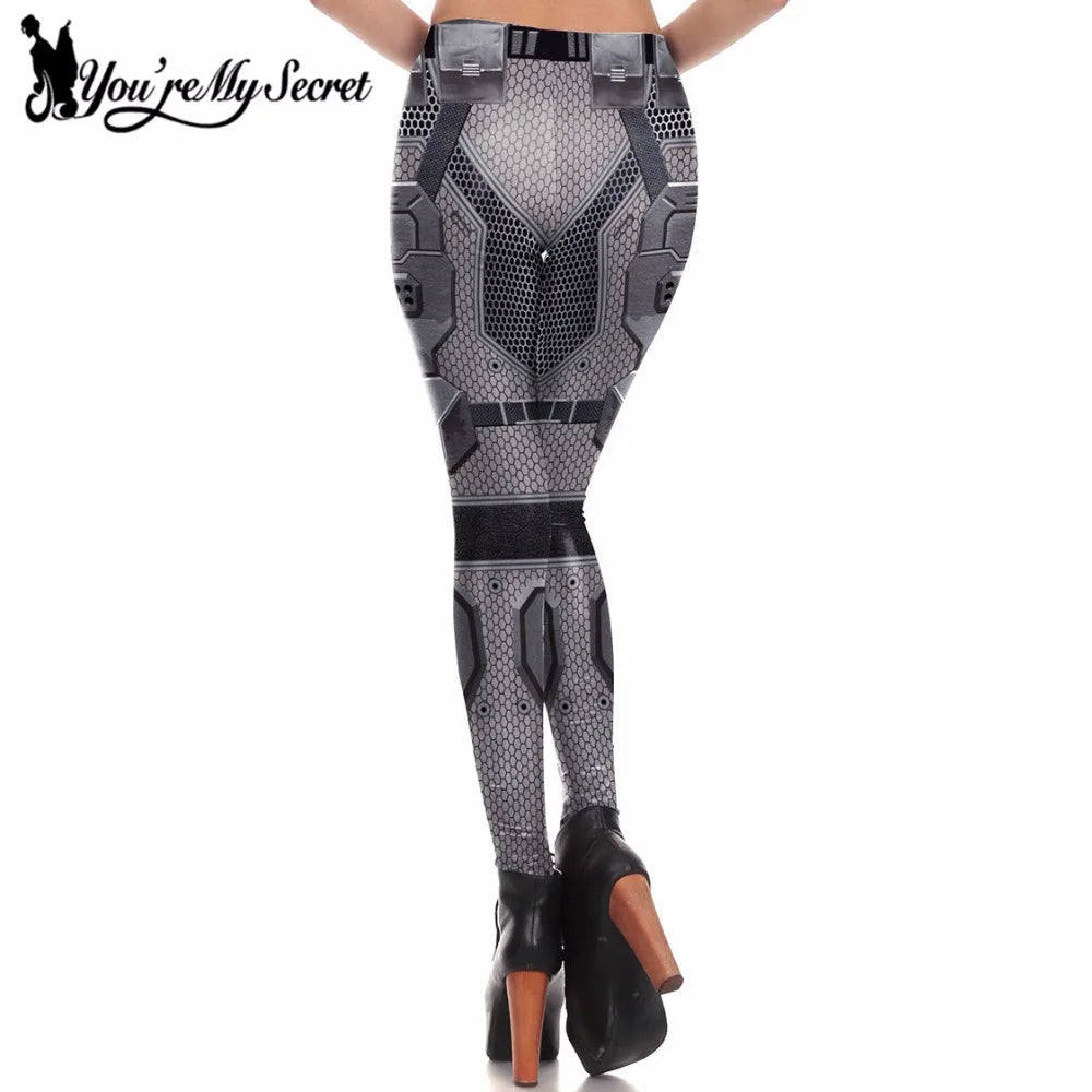 [You're My Secret] Machinery Leggings Women Armor Digital Print Cosplay Slim Fitness Leggins Women Workout Leggings Wholesalers