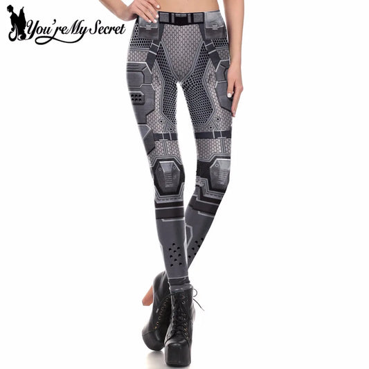 [You're My Secret] Machinery Leggings Women Armor Digital Print Cosplay Slim Fitness Leggins Women Workout Leggings Wholesalers