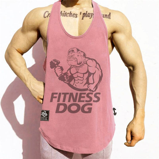 Muscle fitness sleeveless T-shirt quick-dry sports vest men's suspender thin shoulder men's bottom fitness Korean version kan shoulder loose