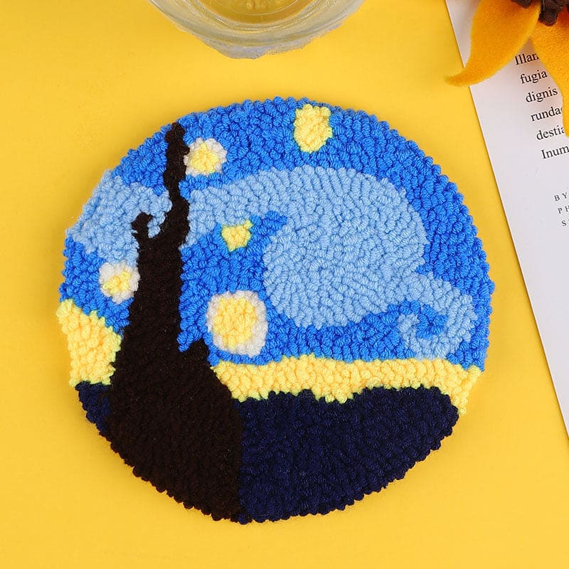 Poke Embroidery Diy Coaster Hand Embroidery Material Kit