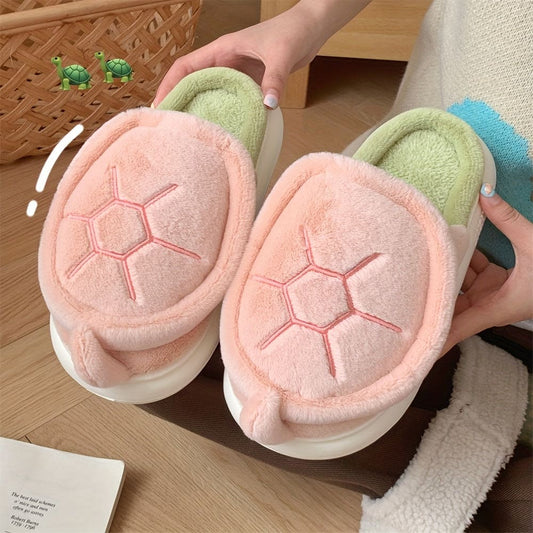 Kawaii Cartoon Novelty Warm Slippers - Soft Sole Winter Plush Shoes