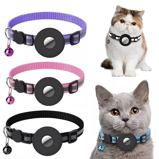 Reflective Collar Waterproof Holder Case For Airtag Protective Cover Cat Dog Kitten Puppy Nylon Collar