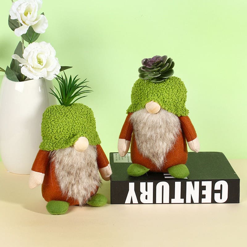Christmas Decoration Green Succulent Faceless Doll Gnome Ornaments