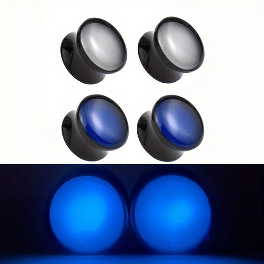 2pcs/pair 6-30mm Luminous Acrylic Ear Gauge For Men, Ear Expander, Body Piercing Jewelry