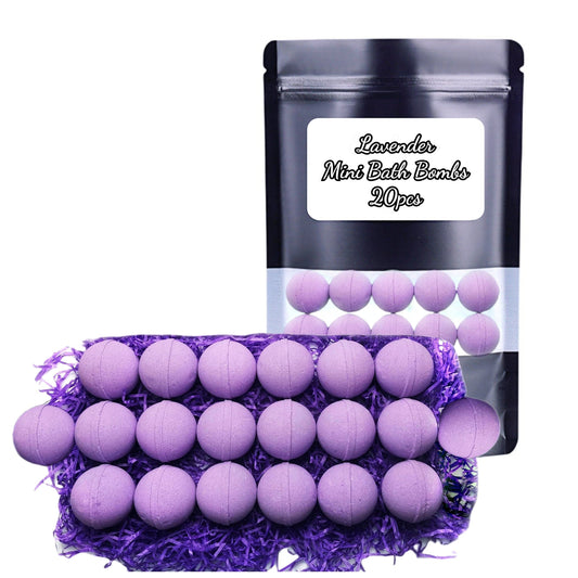 20 Pcs Lavender Bath Salt Bombs, Dry Skin Moisturize Exfoliating, Soaking Bath Salt Ball, Fizzy Balls Perfect For Bubble & Bath, Gift For Family