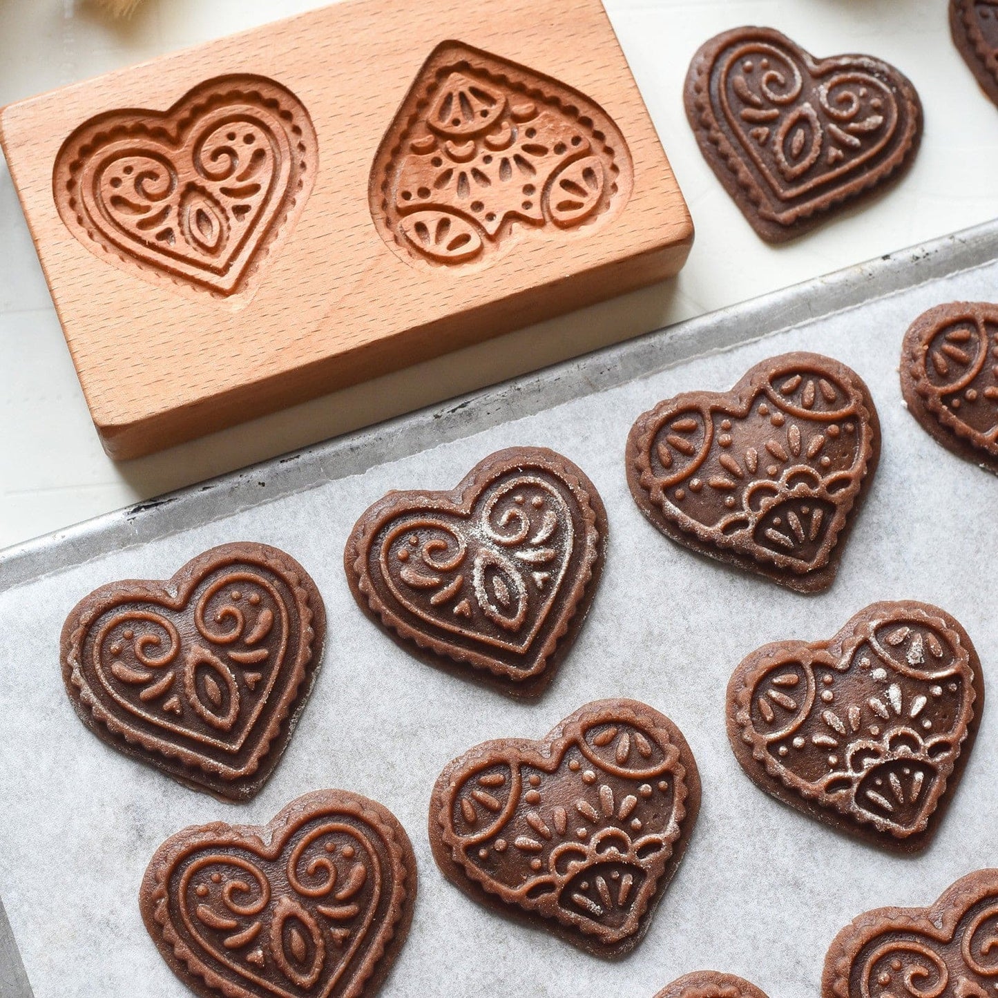 Wooden Cookie Mold Cutter Stamps For Baking Gingerbread