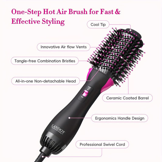 Hair Dryer Brush Blow Dryer Brush in One - Upgraded Plus 2.0 One-Step Hot Air Brush - 4 in 1 HairDryer Styler and Volumizer for Drying Straightening Curling Volumizing Hair
