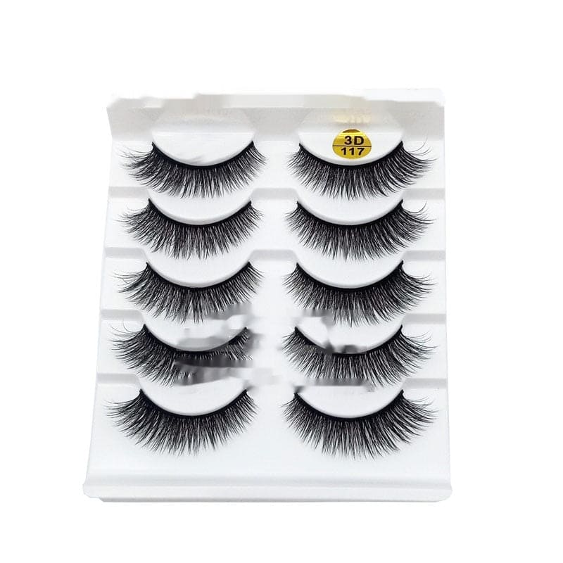 Multi-layer Three-dimensional Thick Big Eye Five Double Pairs Of False Eyelashes