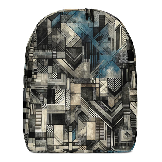 Modern Noir: Dark Minimalist Art Designed Backpack