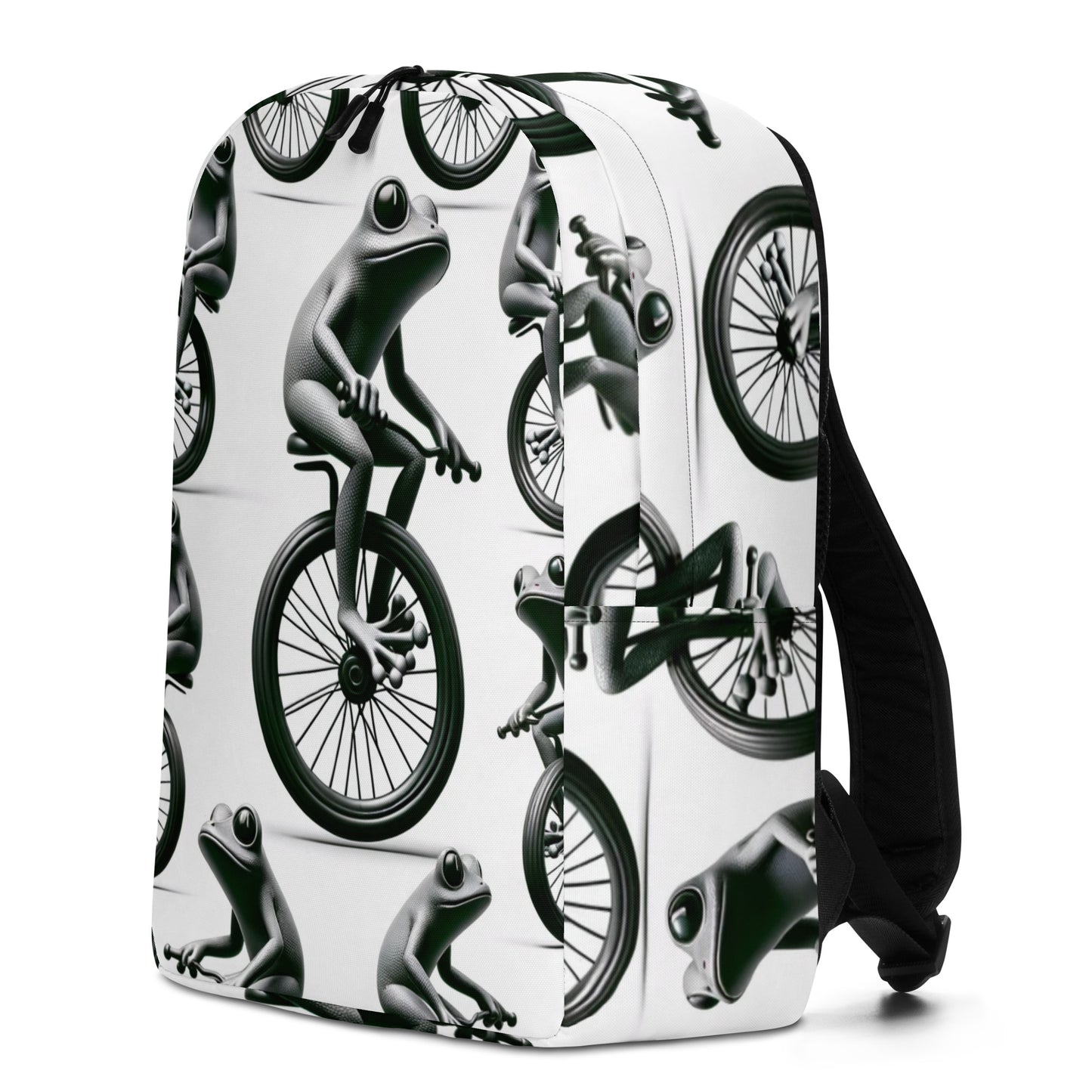 Oh Snap Whaddup Frog On Unicycle Minimalist Backpack