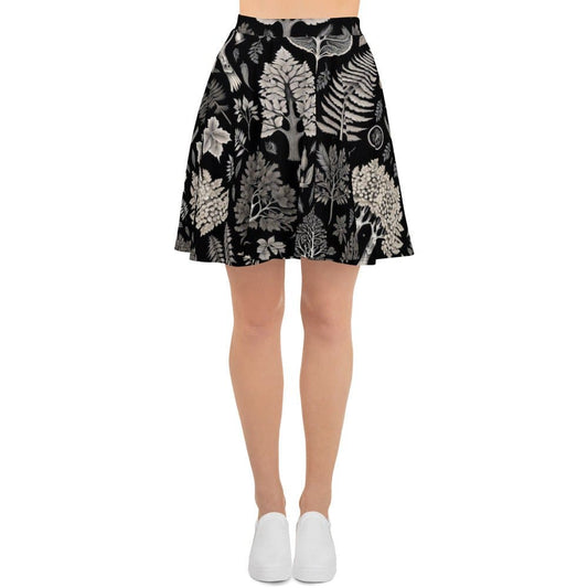 "AutumnBreeze: Vintage Luxe - Falling Leaves & Trees Artsy Skater Skirt for Women" - AIBUYDESIGN