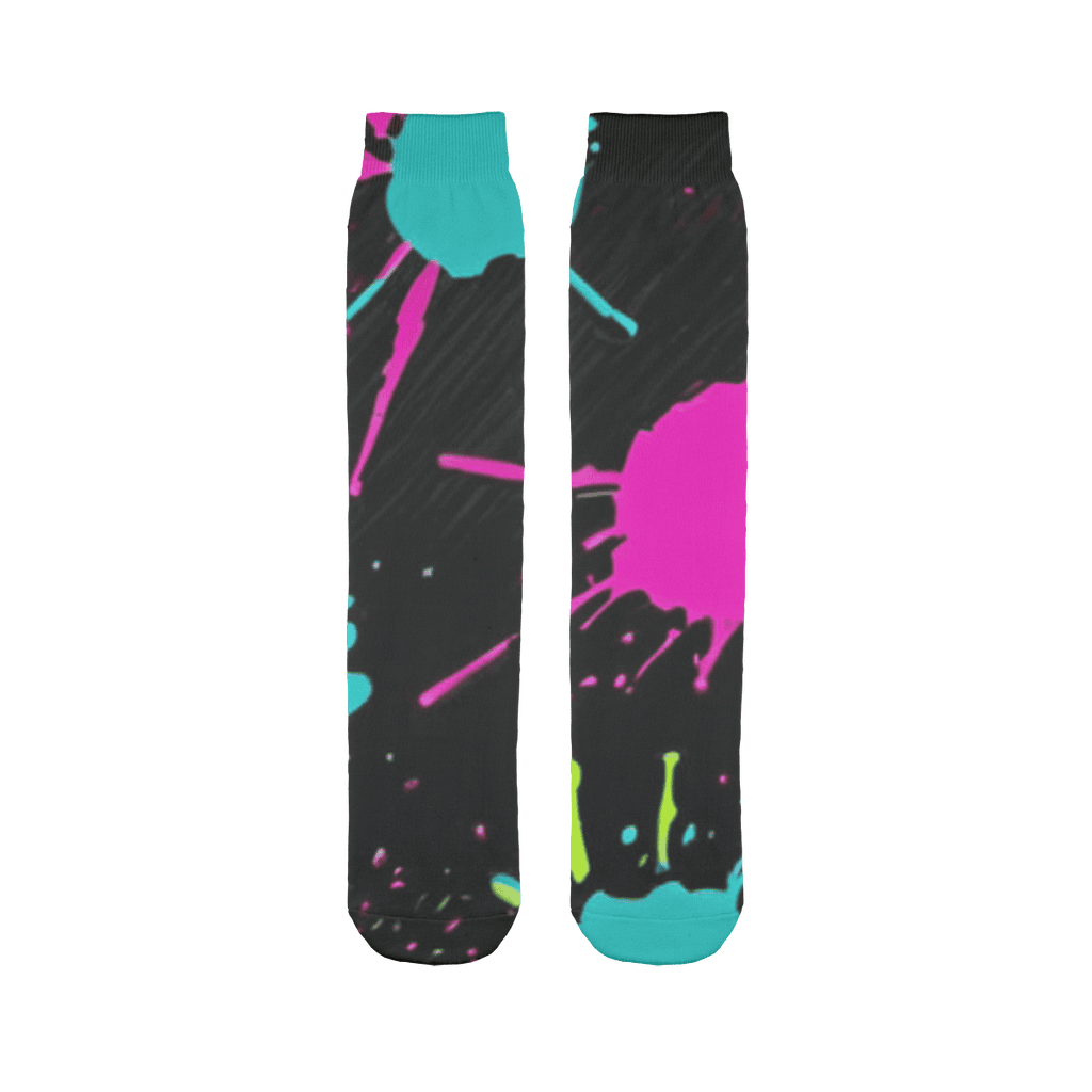 Womens Chic Drippy Paint Sublimation Socks
