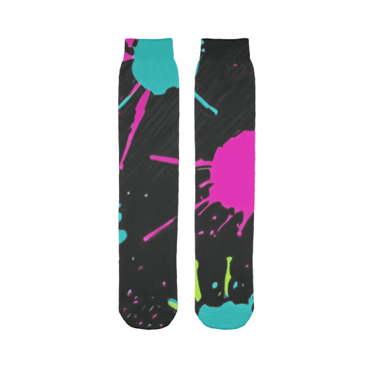 Womens Chic Drippy Paint Sublimation Socks