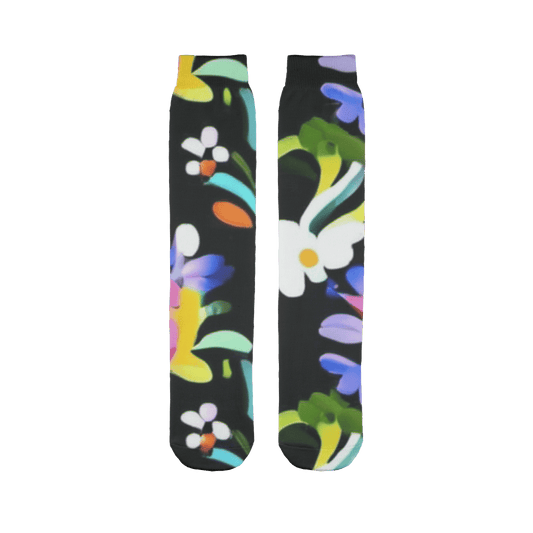 Womens Floral Pastel Hues Tasteful Sublimation Socks