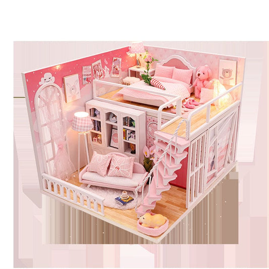 Stable Happiness Hut Hand-assembled Doll House Mini Scene Wooden House