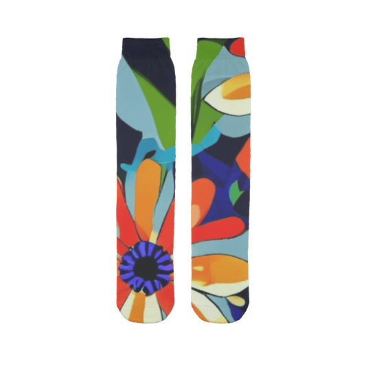 Womens Colorful African Floral Artistry Sublimation Socks