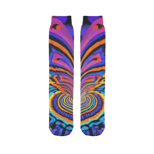 Womens Psychedelic Mind Trip Colorful Sublimation Socks