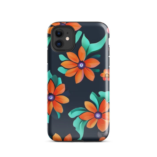 "Boho Blooms: Custom Floral Design iPhone Tough Case" - AIBUYDESIGN