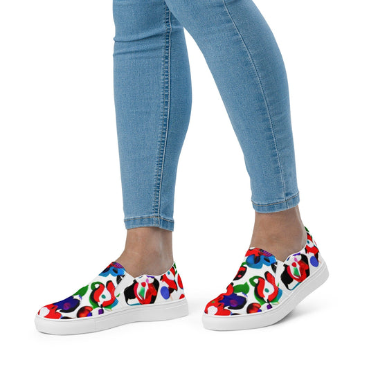 "Boho Blossom: Custom Artisan Slip-on Canvas Shoes for Women - Floral Chic & Artsy" - AIBUYDESIGN
