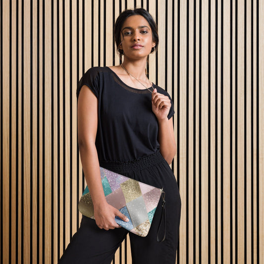 "Boho Sparkle: Artsy Modern Glittery Pastel Print Crossbody Bag" - AIBUYDESIGN