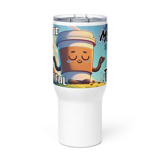 "Brewtiful Peace: Cute Artsy Retro Funny 'Peace of Mind is a Brewtiful Thing' Travel Mug" - AIBUYDESIGN