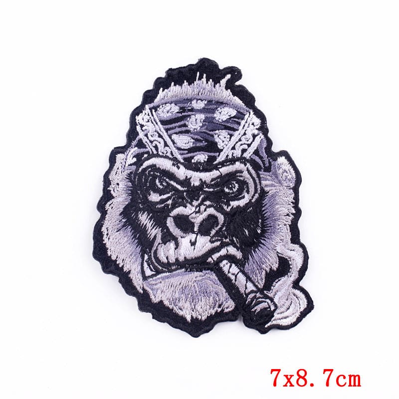 Punk Gorilla Embroidery Cloth Stick Computer Embroidery