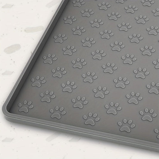 1pcs Non-Slip Silicone Pet Placemat With Paw Prints - Keep Your Floors Clean And Your Pets Happy!