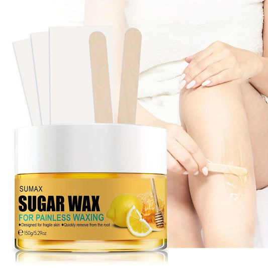 Sugar Wax For Painless Waxing, Sugar Paste For Hair Removal, Leg & Body Sugar Wax For Sensitive Skin, Gentle Formula