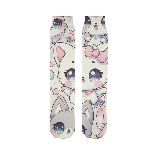 Womens Adorable Kawaii Animals Anime Sublimation Socks
