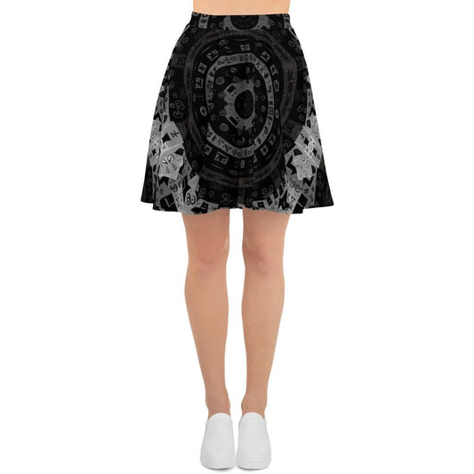 "Chic Noir: Luxurious Dark Modern Art Cute Artsy Skater Skirt for Women" - AIBUYDESIGN