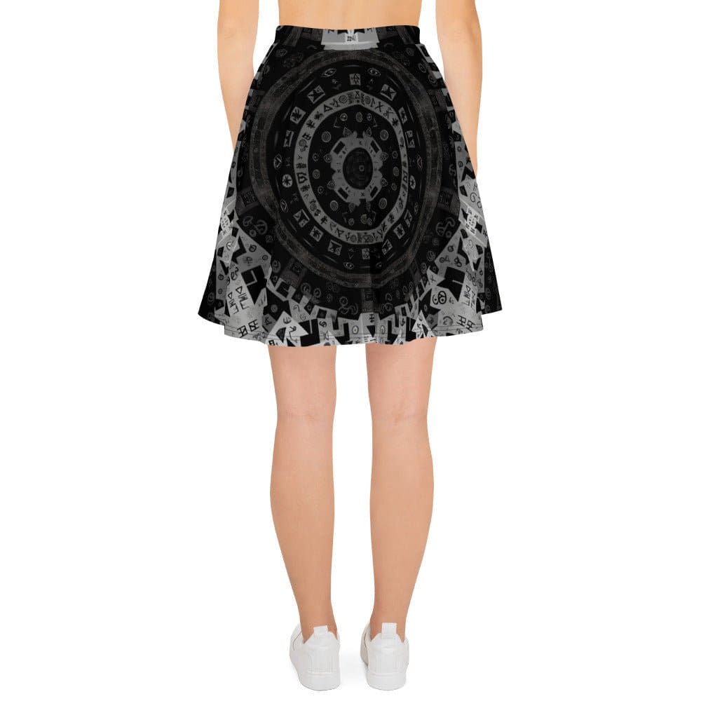 "Chic Noir: Luxurious Dark Modern Art Cute Artsy Skater Skirt for Women" - AIBUYDESIGN