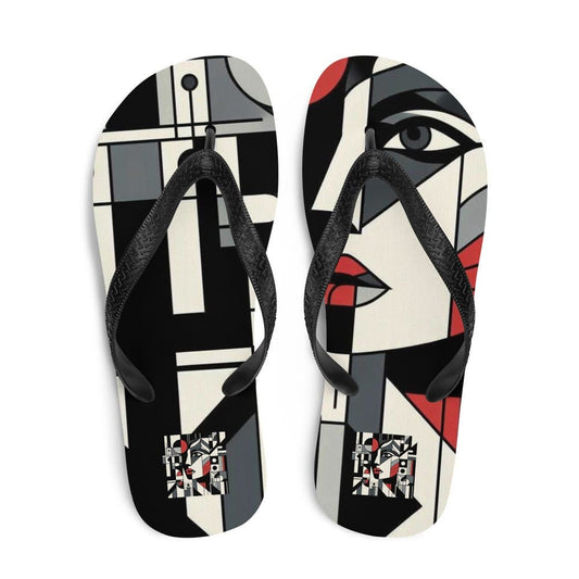 "Chic Stride: Women's Cute Contemporary Modern Flip Flops with Artsy Touch" - AIBUYDESIGN