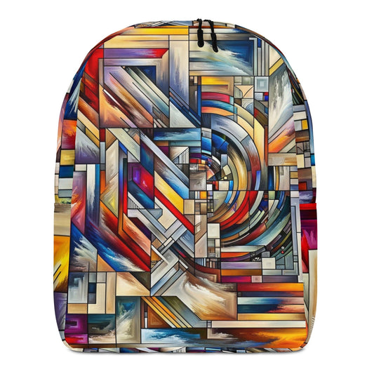 "Chromatic Abstraction: Colorful Modern Art Minimalist Backpack" - AIBUYDESIGN