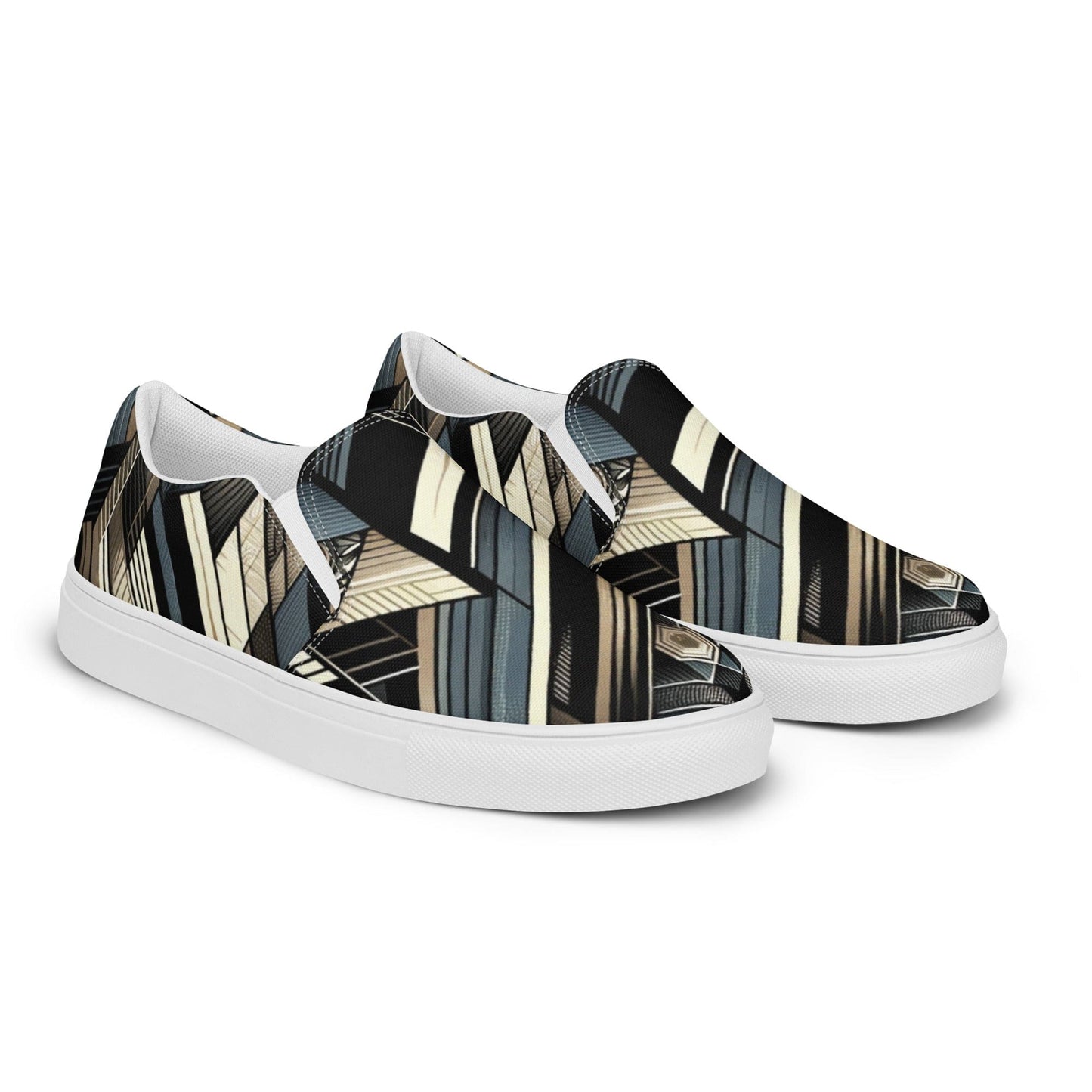 "Contemporary Canvas: Men's Modern Artistic Pattern Slip-On Canvas Shoes" - AIBUYDESIGN