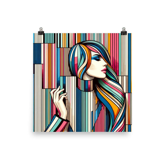 "Contemporary Couture: Modern Abstract Artsy Fashionista Poster" - AIBUYDESIGN