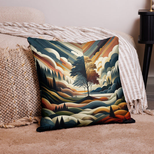 "Contemporary Tree Serenity: Cute Artsy Modern Print Pillow Case" - AIBUYDESIGN
