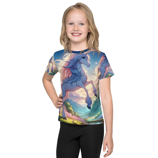 "Cute Anime Kawaii Unicorn: Kids' Fantasy Crew Neck T-Shirt" - AIBUYDESIGN